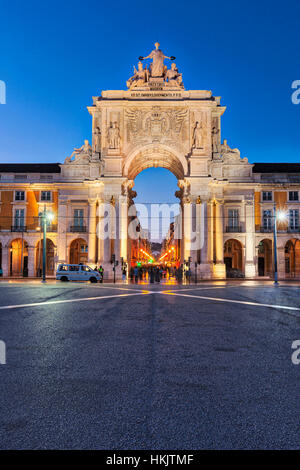 Entrée de la Praça do Comercio, Lisbonne, Portugal Banque D'Images