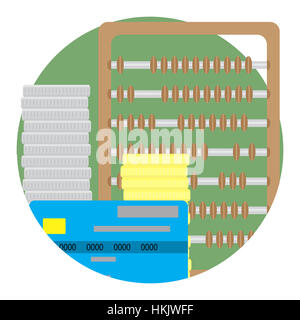 Inspection et audit finances vecteur icône. Abacus et budget pièce de stock illustration Banque D'Images