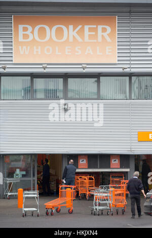 The UK's biggest grossiste alimentaire, Booker Groupe,cash and carry négoce centre à Cambridge. Banque D'Images