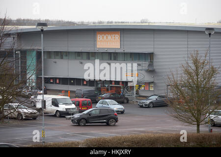 The UK's biggest grossiste alimentaire, Booker Groupe,cash and carry négoce centre à Cambridge. Banque D'Images