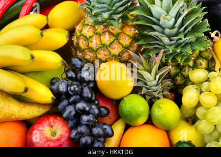 Collection fruits et légumes frais Banque D'Images