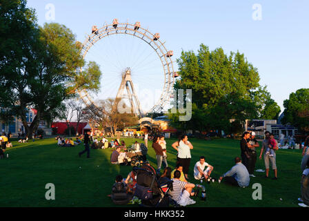 Wien, Vienne : Prater ; Grande Roue, 02, Wien, Autriche. Banque D'Images