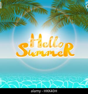 Hello summer Seascape Illustration de Vecteur