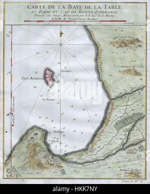 1764 Bellin Plan de Cape Town (Le Cap de Bonne Espérance) - Geographicus - GoodHope3-bellin-1763 Banque D'Images