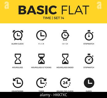 Ensemble de base d'icônes du temps Illustration de Vecteur
