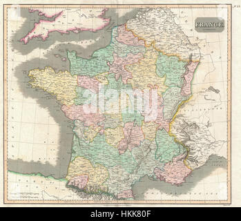 Thomson 1814 Carte de France - Geographicus - France-t-1814 Banque D'Images