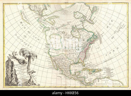 Janvier 1762 Carte de l'Amérique du Nord (mer de l'Ouest) - Geographicus - NorthAmerica-janvier-1762 Banque D'Images