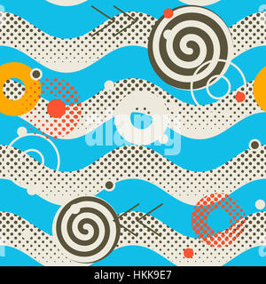 Résumé motif transparent. Les vagues de fond motif géométrique pixélisé. Style Trendy colorful vector illustration Banque D'Images