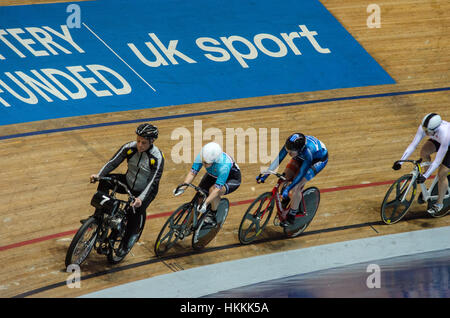 Manchester, Angleterre. 28 janvier 2017. Action de la Womens Keirn auprès de la UK National Track Championships. Credit : Iain Barker/Alamy Live News. Banque D'Images