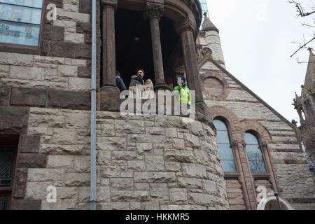 Boston, USA. 29 janvier, 2017. Protestation d'atout à Copley Square. Miki Joven/Alamy Live News Banque D'Images