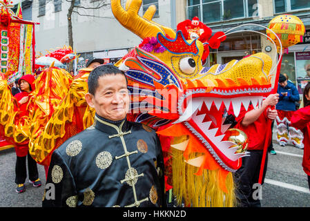 Vancouver, Canada. 29 janvier, 2017. Défilé du Nouvel An chinois à Vancouver, en Colombie-Britannique. Crédit : Michael Wheatley/Alamy Live News Banque D'Images