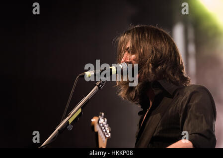 Bergame, Italie 27 janvier 2017. Groupe de rock indépendant italien Marlene Kuntz (chanteur Cristiano Godano) effectuer à music club 'Druso". Photo Simone Brambilla Banque D'Images