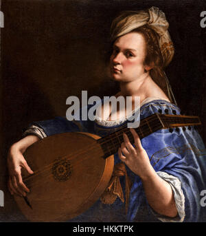 Artemisia Gentileschi - Paysage d'un joueur de luth Banque D'Images