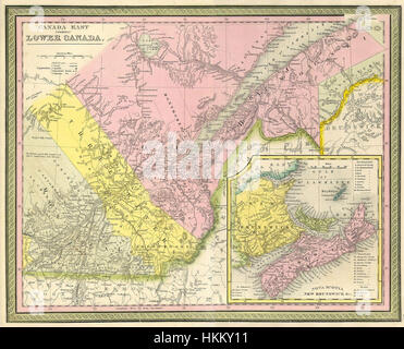 Mitchell 1850 Carte de l'Est du Canada dont le Québec - Geographicus - Entente-c-50 Banque D'Images