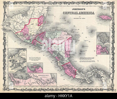 1862 Johnson Site de l'Amérique centrale - Geographicus - CentralAmerica-johnson-1862 Banque D'Images