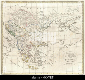 1799 Clement Cruttwell Carte de la Turquie en Europe - Geographicus - GreeceTurkey-cruttwell-1799 Banque D'Images