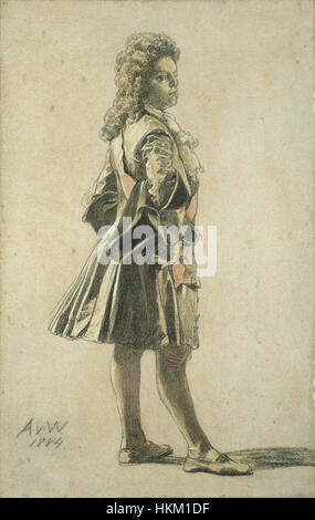 Cette étude de 1884 d'Anton von Werner représente le prince héritier allemand Friedrich Wilhelm. Connu pour sa précision historique et ses portraits magistraux, Werner capture la figure du prince d'une manière détaillée et digne, reflétant l'atmosphère royale de l'Allemagne de la fin du XIXe siècle. Banque D'Images