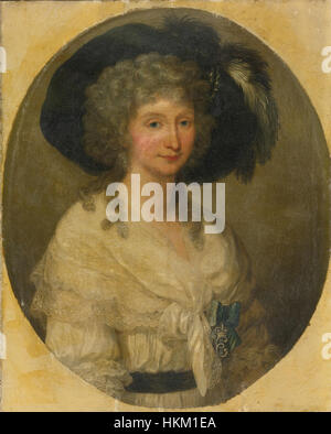 Portrait d'Angelica Kauffmann la baronne von Bauer, demi-longueur, portant une robe en dentelle, blanc Banque D'Images