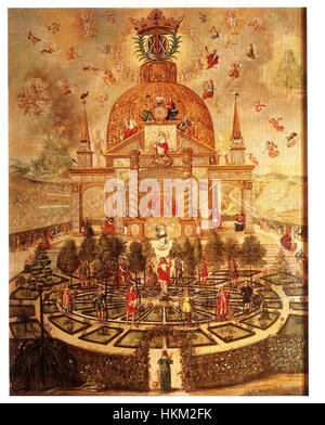 Le panneau central du retable Bad Teinach représente des scènes religieuses typiques du début de la Renaissance. L'œuvre se concentre sur le Christ et les figures des récits bibliques, soulignant l'importance de l'imagerie religieuse dans la vie spirituelle de l'époque. Banque D'Images