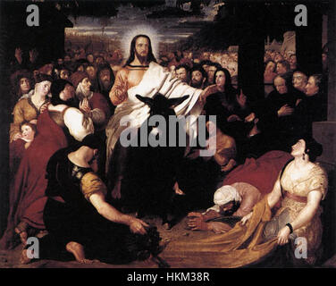 « L'entrée du Christ dans Jérusalem » de Benjamin Robert Haydon capture l'événement biblique dramatique et important, mettant en valeur l'habileté de Haydon à dépeindre des récits bibliques à travers le réalisme et l'émotion. Banque D'Images