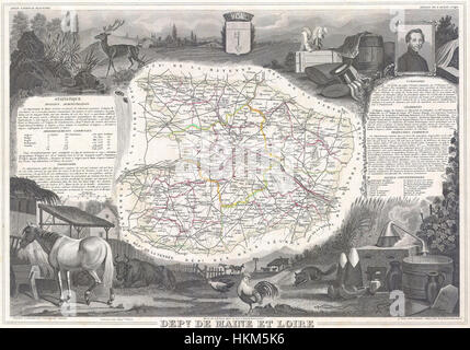 1847 Carte Levasseur du Département de Maine et Loire, France - Geographicus - MaineLoire-levasseur-1847 Banque D'Images