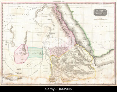 1818 Pinkerton Plan de la Nubie, le Soudan et l'Abyssinie - Geographicus - Abyssinie-pinkerton-1818 Banque D'Images