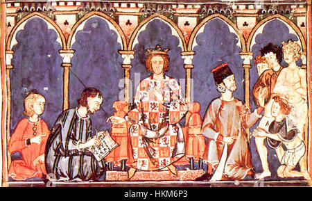 Alfonso X el Sabio y su corte Banque D'Images