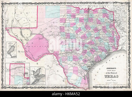 1862 Johnson Site du Texas - Geographicus - TX-J-1862 Banque D'Images