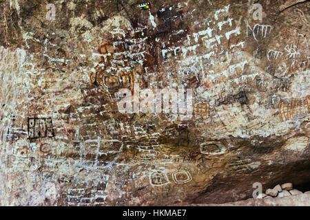 Goda-Roriso Ethio-Arabian Rock peinture, art rock, Style Dahathami 1600-2000 ans, le Musée National, Addis Abeba, Ethiopie Banque D'Images