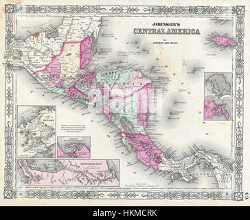 1864 Johnson Site de l'Amérique centrale - Geographicus - CentralAmerica-951-1860 Johnson Banque D'Images