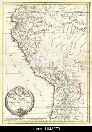 1775 Bonne Carte du Pérou, Équateur, Bolivie, et l'ouest de l'Amazonie - Geographicus - PeruQuito-bonne-1775 Banque D'Images