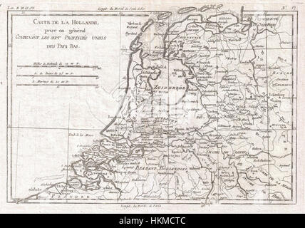 Cette carte de 1780, créée par Raynal et bonne, fournit une représentation géographique détaillée de la Hollande et de la Belgique à la fin du XVIIIe siècle. Il met en évidence les villes clés, les voies navigables et les frontières politiques de l'époque, reflétant le contexte historique de la région. Banque D'Images