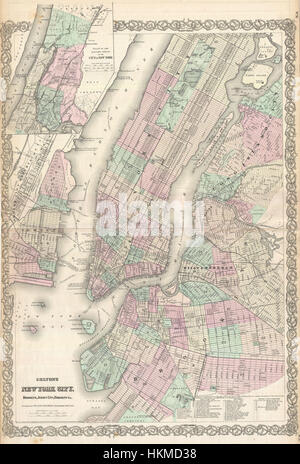 1865 Colton Plan de New York (Manhattan, Brooklyn, Long Island City) - Geographicus - NewYorkCity-colton-1866 Banque D'Images