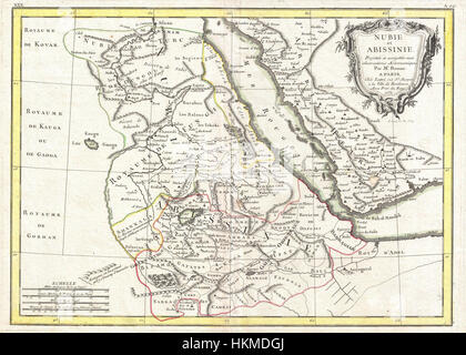 1771 Bonne carte de l'Abyssinie (Ethiopie), le Soudan et la Mer Rouge - Geographicus - Abissine-bonne-1771 Banque D'Images