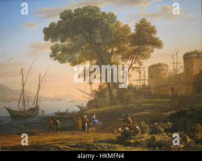 Le tableau de Claude Lorrain de 1639, « un artiste étudiant de la nature », illustre le style baroque, représentant un artiste en train de dessiner un paysage naturel. La pièce reflète l'accent mis par l'époque sur la lumière et l'ombre, mettant en valeur la maîtrise de Lorrain dans la composition du paysage. Banque D'Images