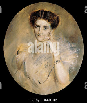 Franz von Lenbach Portrait Lady Curzon Banque D'Images