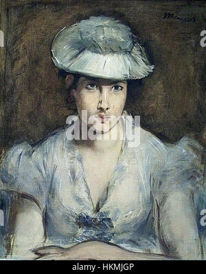 Ce portrait d’Édouard Manet représente Marguerite Gauthier, figure éminente de la société parisienne au XIXe siècle. La peinture est connue pour son approche moderne du portrait, capturant l'expression élégante mais mélancolique du sujet. Banque D'Images