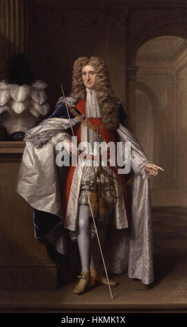 Ce portrait de Johann Kerseboom représente Thomas Osborne, le 1er duc de Leeds. La peinture met en valeur le duc en tenue formelle, reflétant son statut de figure influente de la noblesse britannique au XVIIe siècle. Banque D'Images