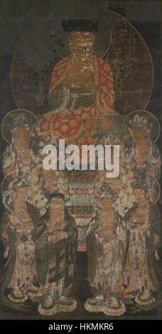 Amida avec huit grands Bodhisattvas (University Art Museum, Tokyo University of the Arts) Banque D'Images