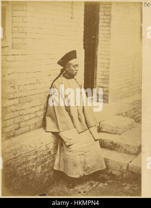 Albazin Jeunes. Prisonniers de guerre Albazin professé la religion orthodoxe mais a adopté la langue et les coutumes chinoises après la capture par Manchurians en 1685. Beijing, 1874 BNM1941 Banque D'Images