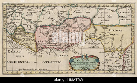 L'AMH-6675-KB Carte de la Côte des Esclaves et d'or d'Afrique Banque D'Images