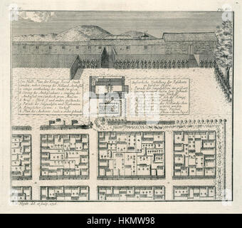 Cette carte, intitulée AMH-7097-KB, montre la ville de Candie (aujourd'hui Héraklion) en Crète, en mettant l'accent sur la résidence royale pendant la domination vénitienne. Il donne un aperçu de l'aménagement urbain historique de la ville et de son importance dans l'empire vénitien. Banque D'Images
