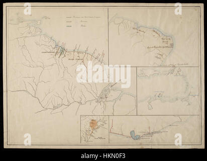 L'AMH-8652-NA xixe siècle plan de la possessions hollandaises en Amérique du Sud, la côte ouest de l'Afrique et à New York Banque D'Images