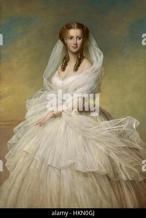 Ce portrait de 1862 d'Alexandra du Danemark, peint par Lauchert, capture la reine consort du Royaume-Uni en tenue royale. L'œuvre souligne sa noble stature et son importance historique à l'époque victorienne. Banque D'Images