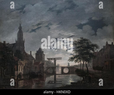 Johannes Bartholomeus van Hove - ville néerlandaise par Moonlight Banque D'Images