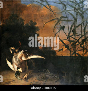 La chasse au canard de Schultz est une peinture à l'huile capturant l'activité de plein air de la chasse à la sauvagine. La pièce reflète l'environnement naturel et le sport de la chasse, typique du genre du XIXe siècle Banque D'Images