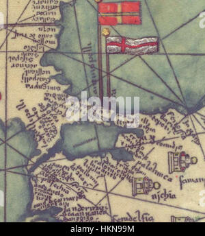L'Atlas catalan, créé par Abraham et Jehuda Cresques, fournit une carte détaillée de l'Europe de l'est, mettant en valeur les caractéristiques géographiques et culturelles du point de vue du sud, produite au XIVe siècle. Banque D'Images