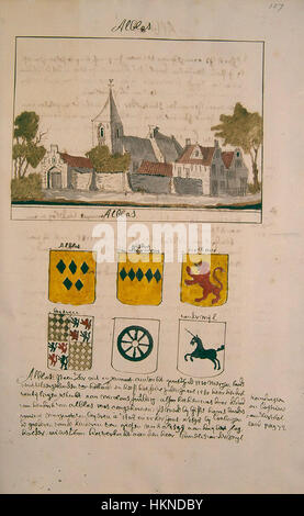 Schoemaker Atlas-ZUIDHOLLAND-DEEL1-1366-Zélande, Oud-Alblas Banque D'Images