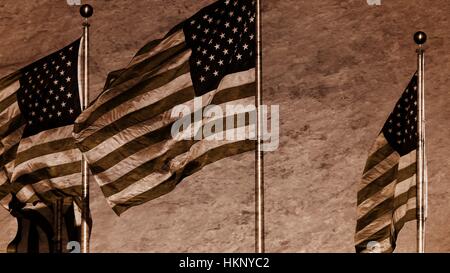 Des drapeaux américains ou United States Banque D'Images