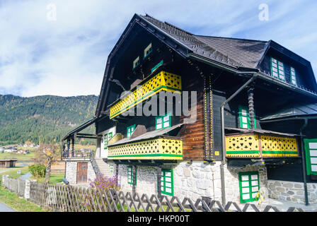 Techendorf : chambre dans l'ancien style paysan de Carinthie au lac Weißensee, , Kärnten, Carinthie, Autriche Banque D'Images